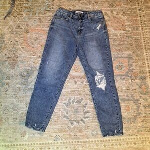 Distressed Blue Jeans